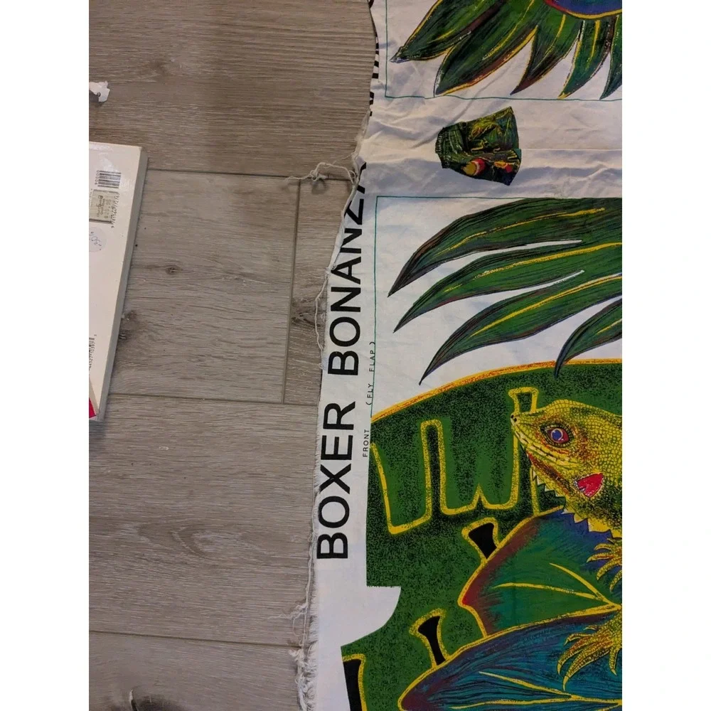 Boxer Bonanza Tropical Rainforest Jungle Princess Fabric Panel Toucan Iguana